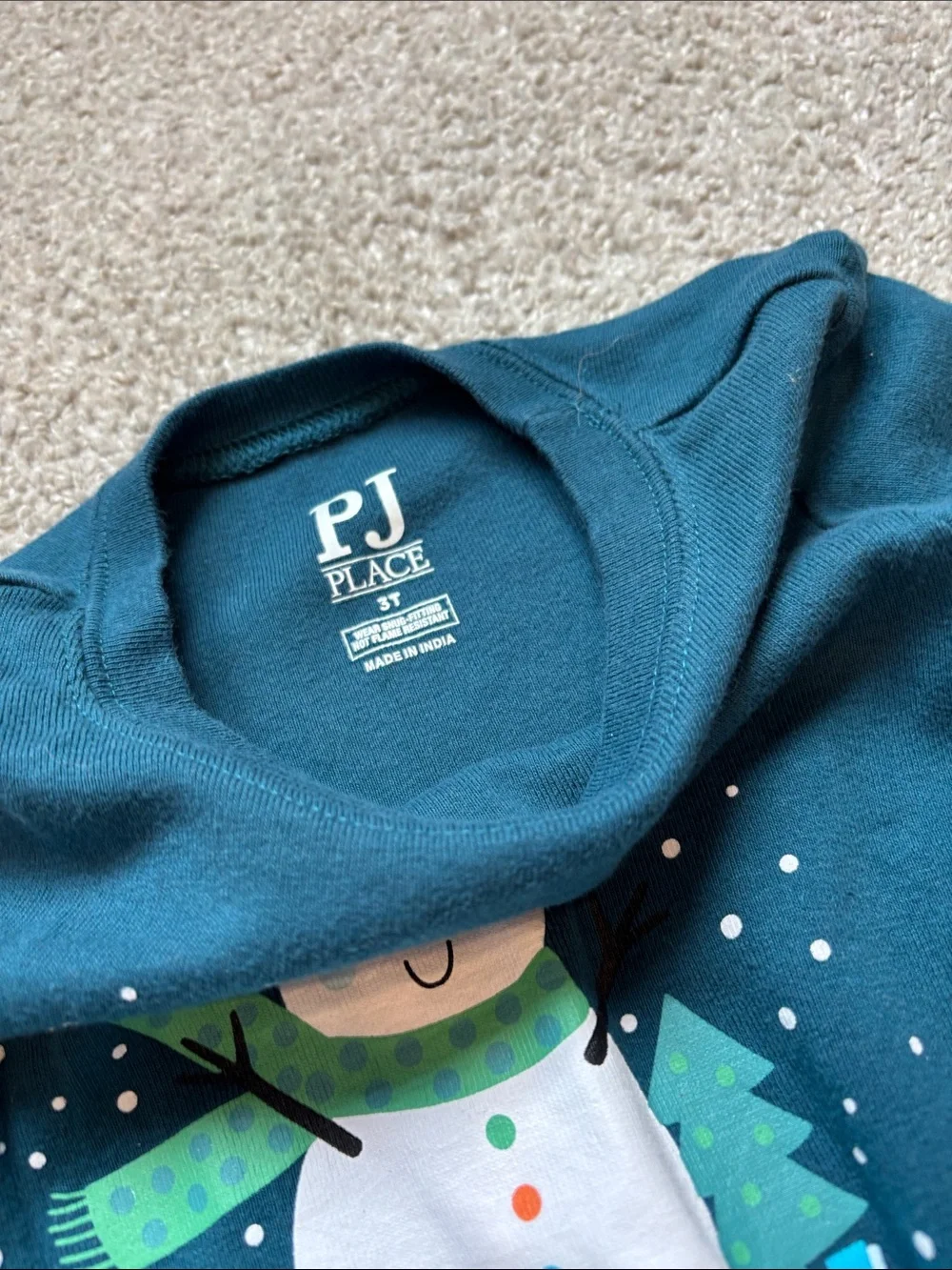 The Children's Place Teal Snowman 'I'm Snow Cute' Pajama Set